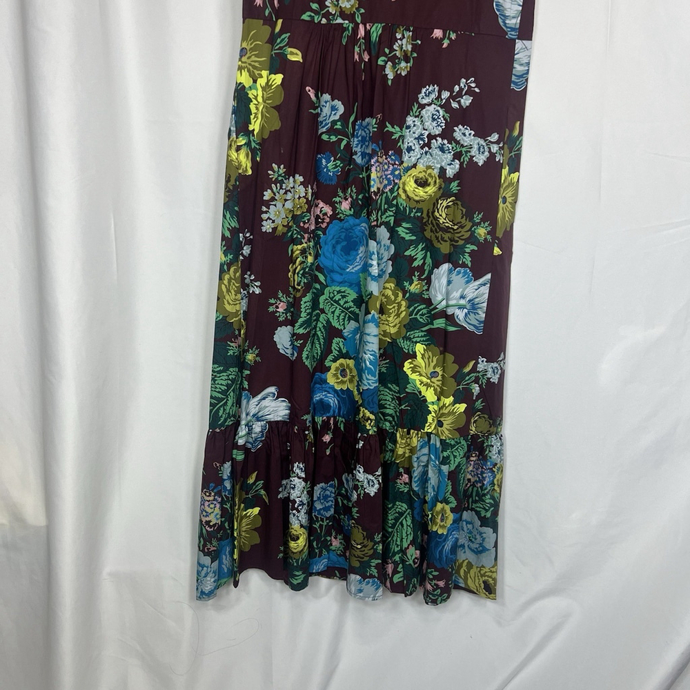 Tuckernuck Oxblood Verdant Alice Dress XS Floral Ruffles Merlot Preppy Classic - Picture 8 of 10